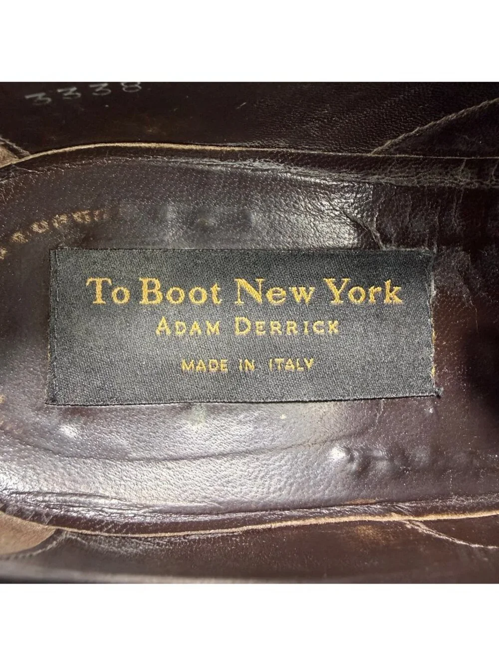 To Boot New York Shoe 9.5 Black Apron Toe Derby Dress Adam Derrick Made In Italy
